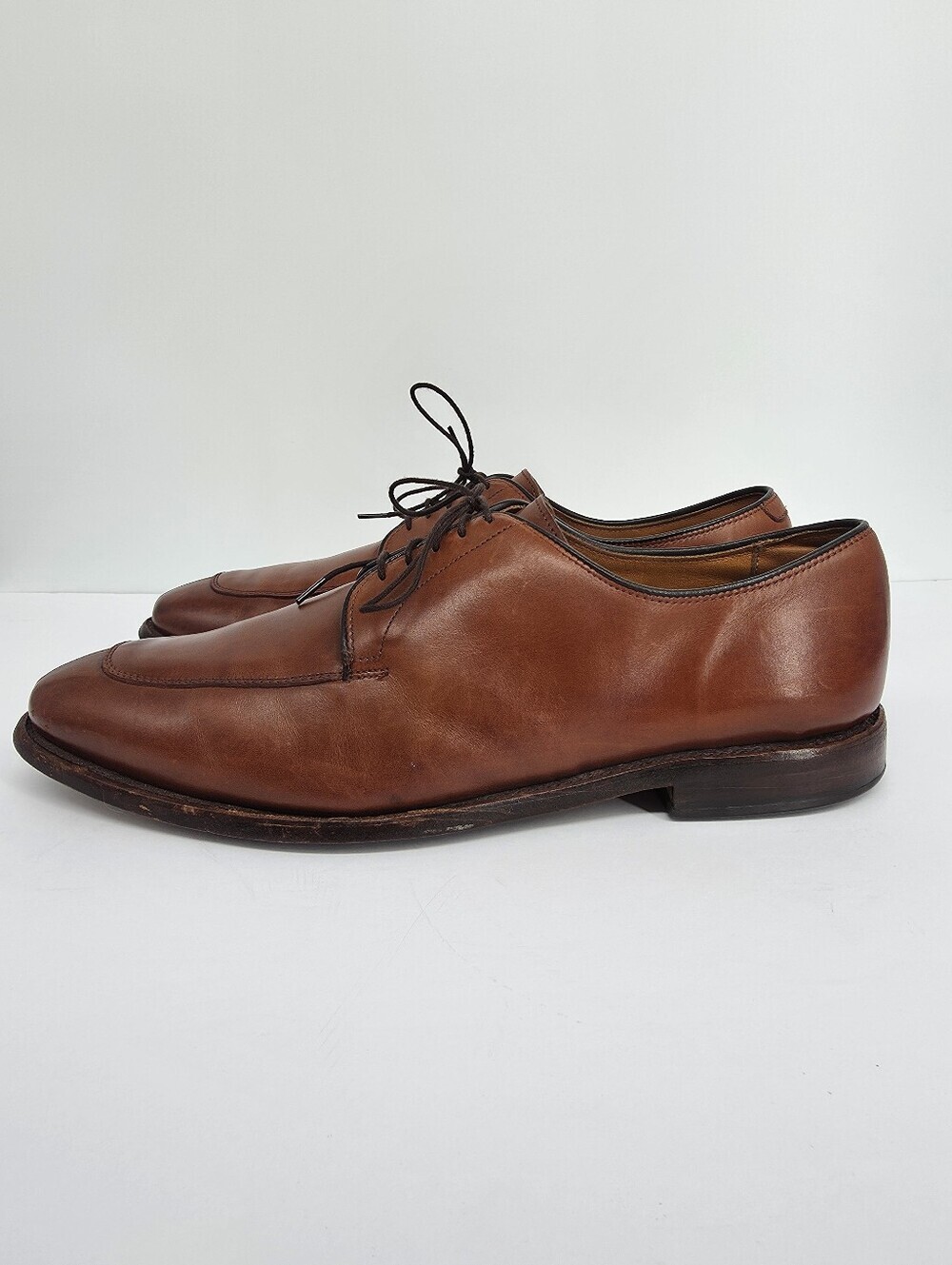 Allen Edmonds Delray Split Toe Dress Shoes 12 D Chili Brown Leather Derby USA